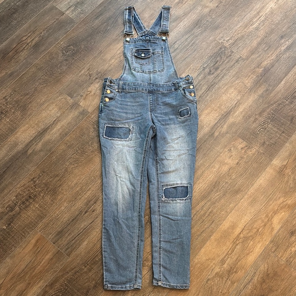 Blue Spice Women’s Size 9 Denim Overalls Light Blue Distressed